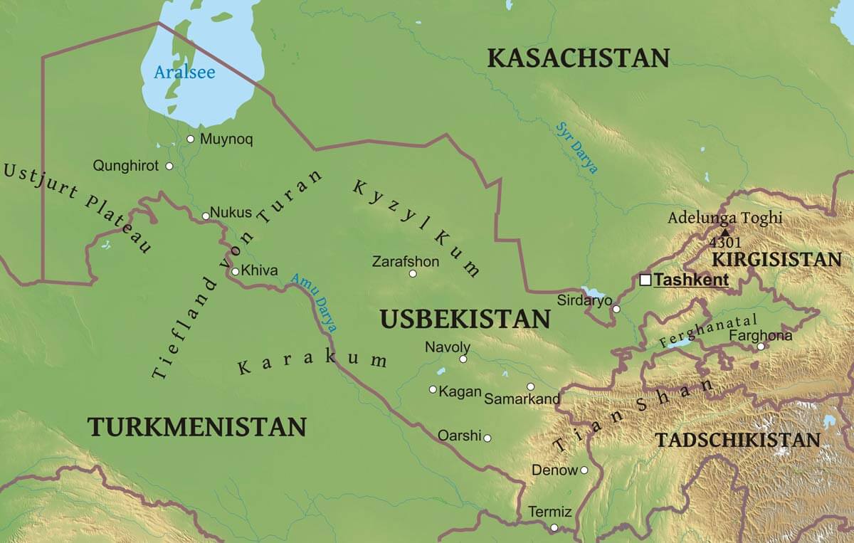 Usbekistan Karte